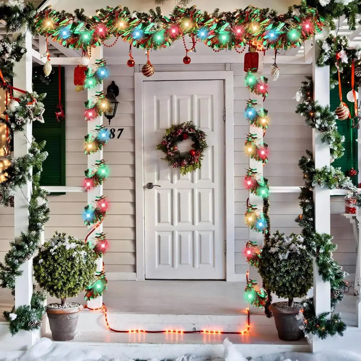 Guirlande de Noël métallisée avec LED