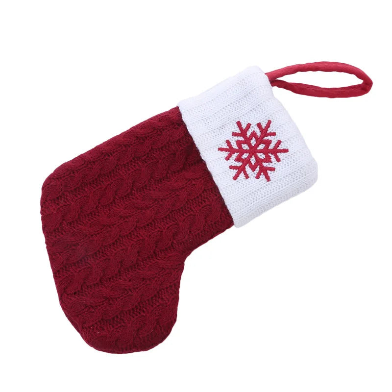 Chaussette de Noël avec lettre, flocon, déco sapin
