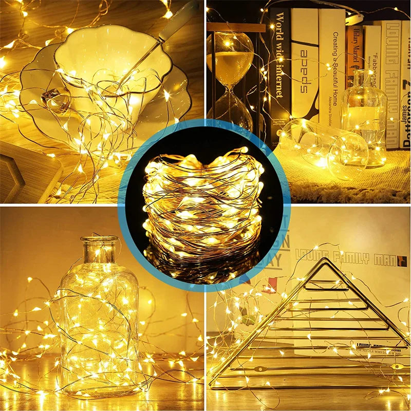 Guirlande lumineuse cuivre 20M – 200 LED féériques USB