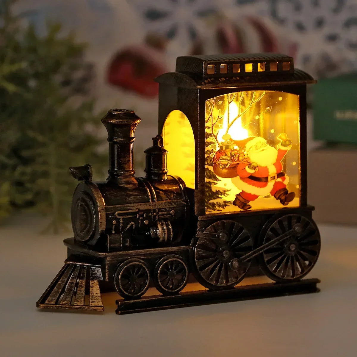 Lanterne de Noël Vintage LED en Forme de Train