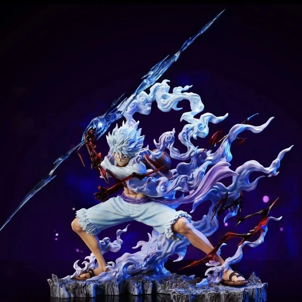 Figurine One Piece Luffy Gear 5 Nika Raiden 25 cm