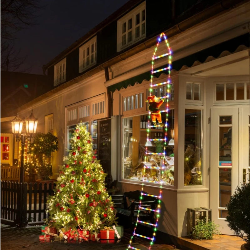 Père Noël LED grimpant – Échelle lumineuse 1,5/3 m