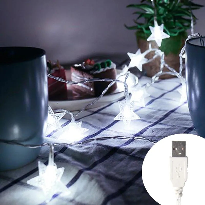 Guirlande lumineuse LED étoiles