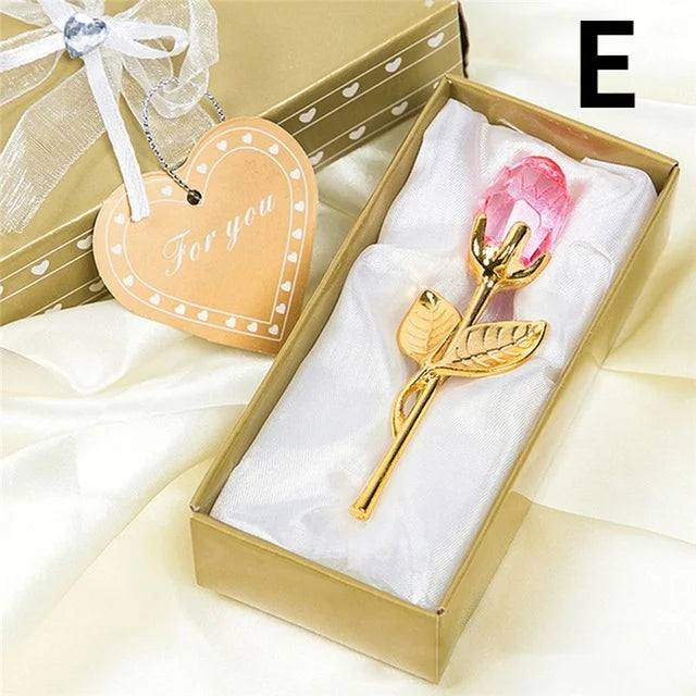 Rose en Cristal 6 Couleurs – Cadeau Amour & Déco Maison