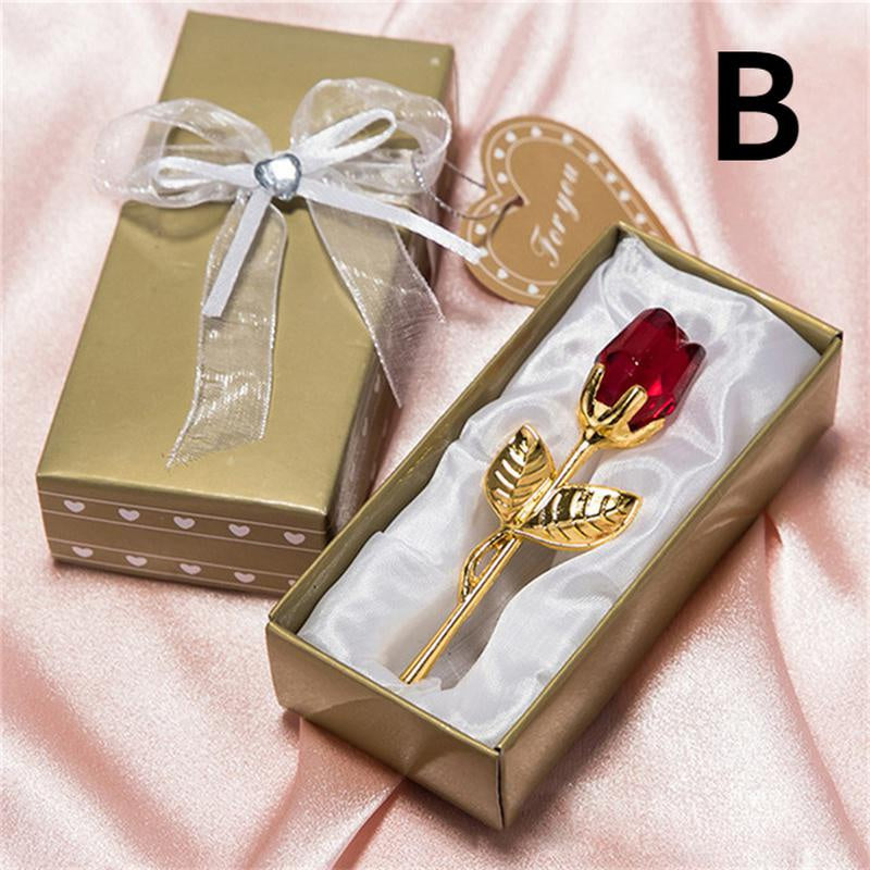 Rose en Cristal 6 Couleurs – Cadeau Amour & Déco Maison