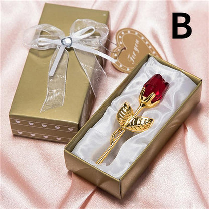 Rose en Cristal 6 Couleurs – Cadeau Amour & Déco Maison