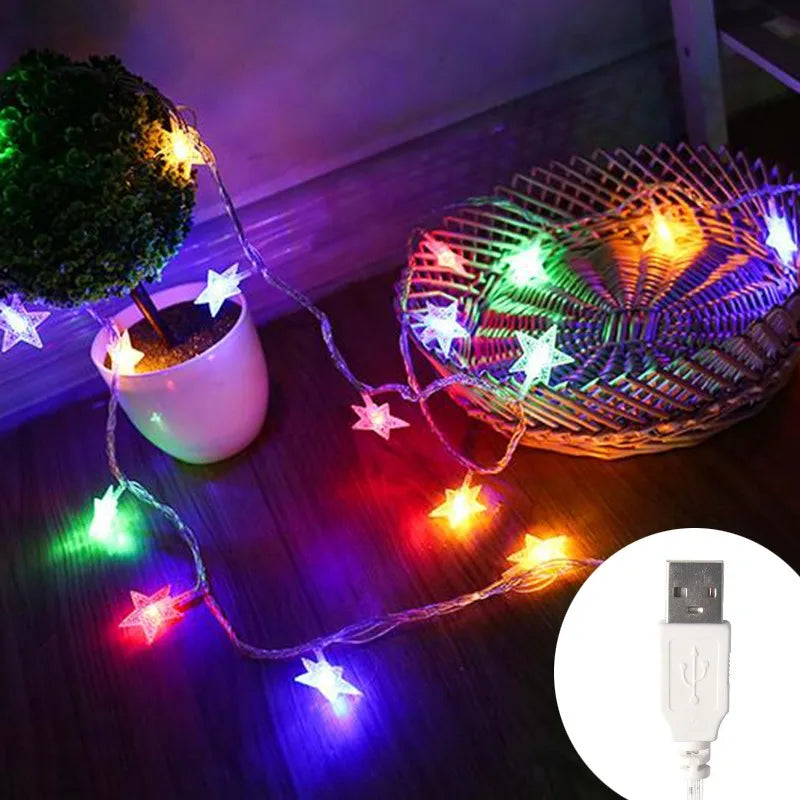 Guirlande lumineuse LED étoiles