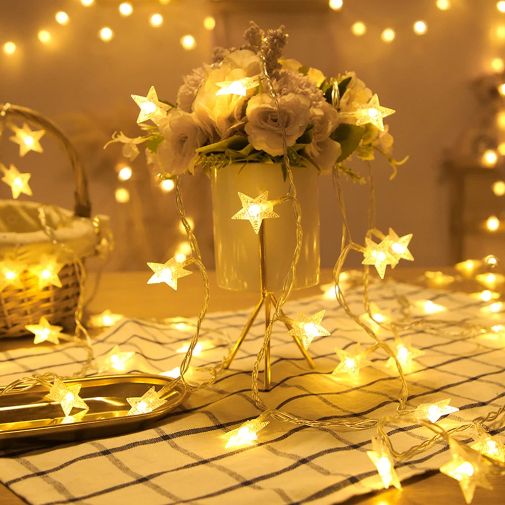 Guirlande lumineuse LED étoiles