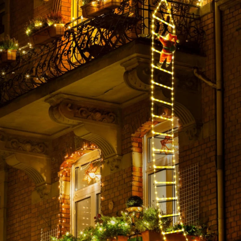 Père Noël LED grimpant – Échelle lumineuse 1,5/3 m