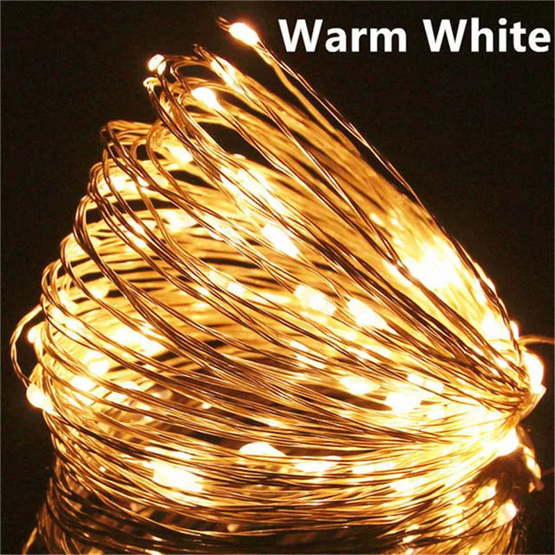 Guirlande lumineuse cuivre 20M – 200 LED féériques USB