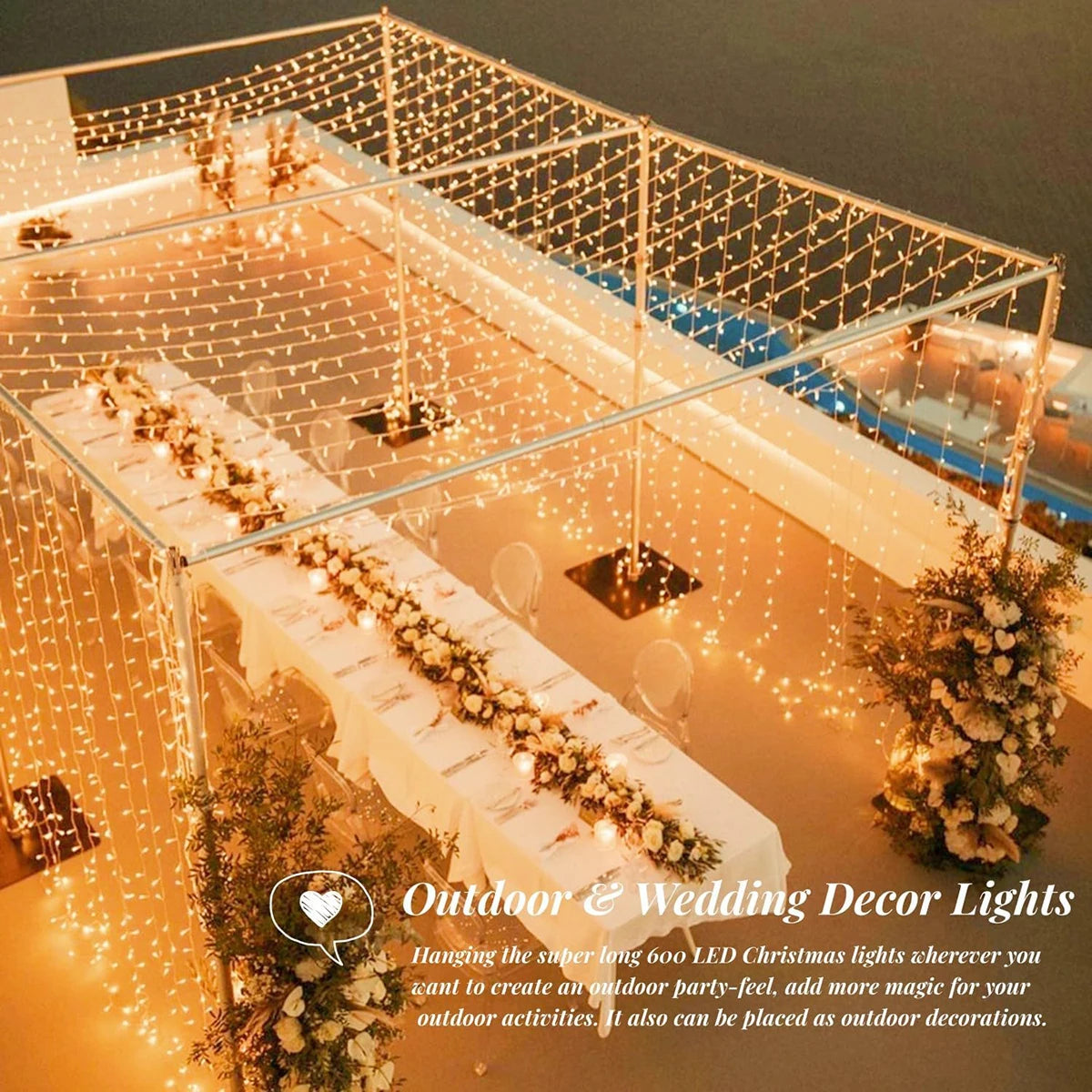 Guirlande lumineuse LED 100M extérieur/intérieur Noël