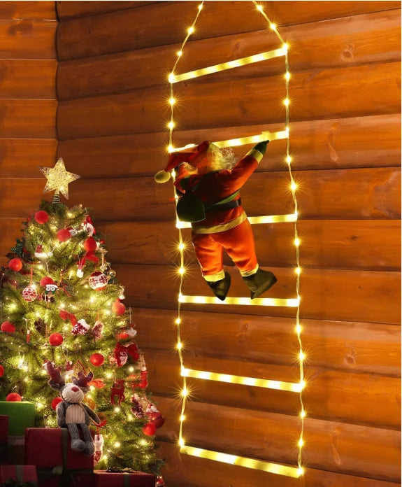 Père Noël LED grimpant – Échelle lumineuse 1,5/3 m