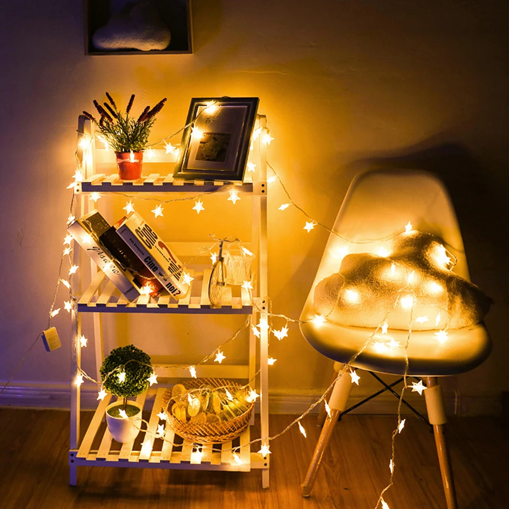 Guirlande lumineuse LED étoiles