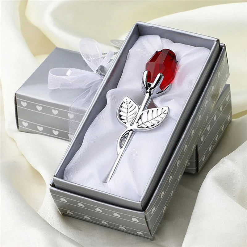 Rose en Cristal 6 Couleurs – Cadeau Amour & Déco Maison