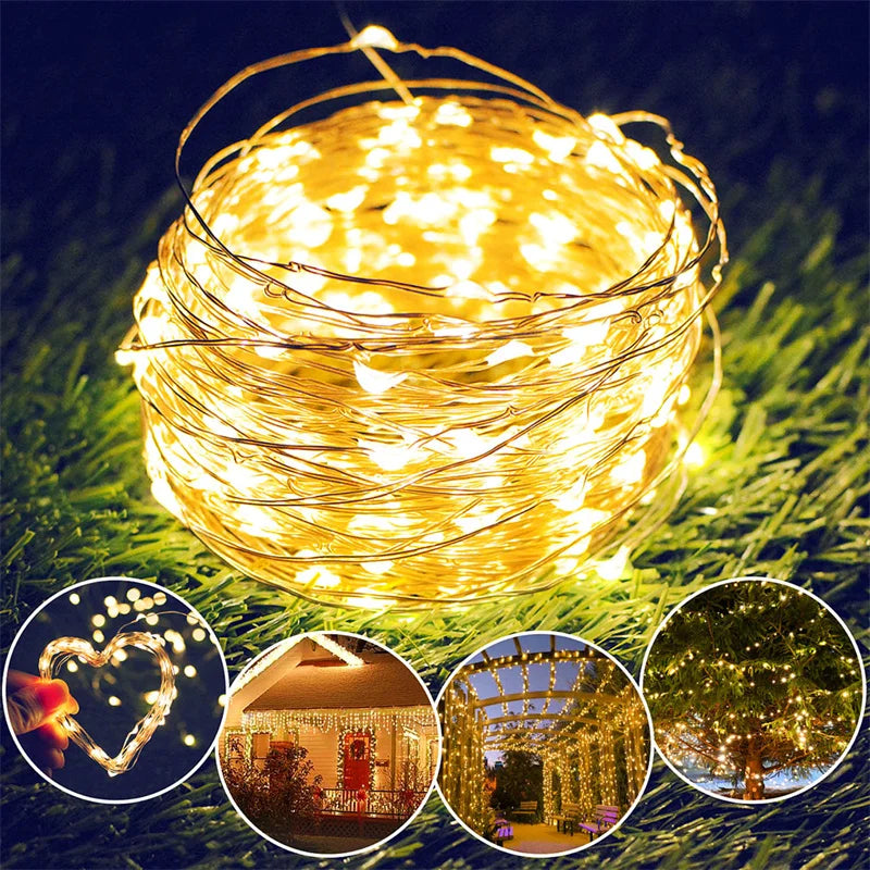 Guirlande lumineuse cuivre 20M – 200 LED féériques USB