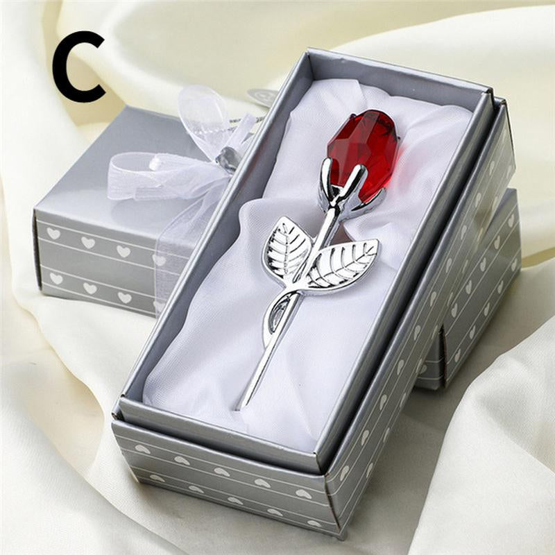 Rose en Cristal 6 Couleurs – Cadeau Amour & Déco Maison