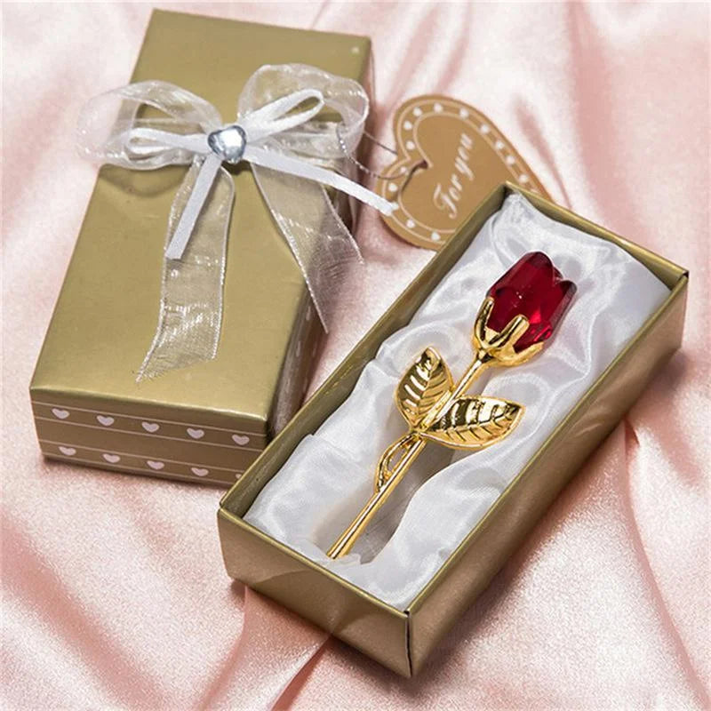 Rose en Cristal 6 Couleurs – Cadeau Amour & Déco Maison