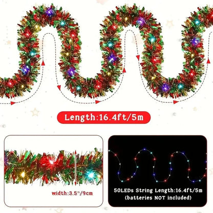 Guirlande de Noël métallisée avec LED