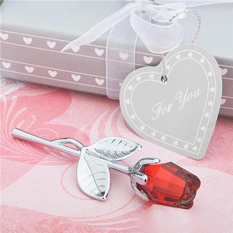 Rose en Cristal 6 Couleurs – Cadeau Amour & Déco Maison