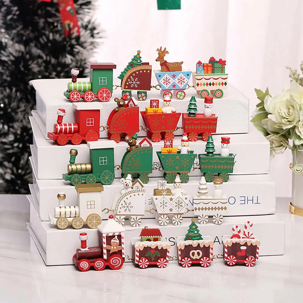 Train de Noël en bois