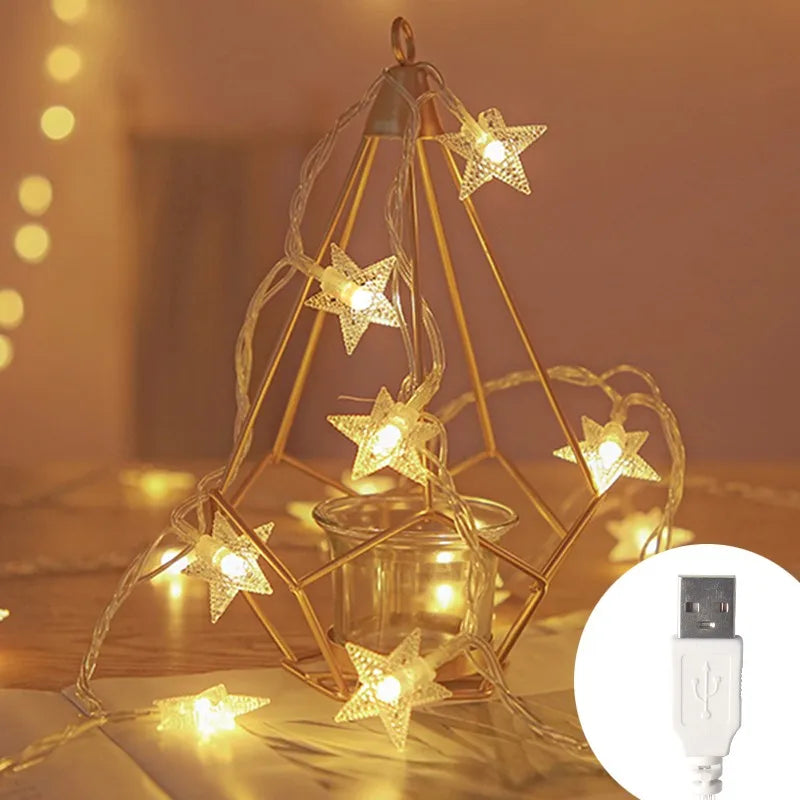 Guirlande lumineuse LED étoiles