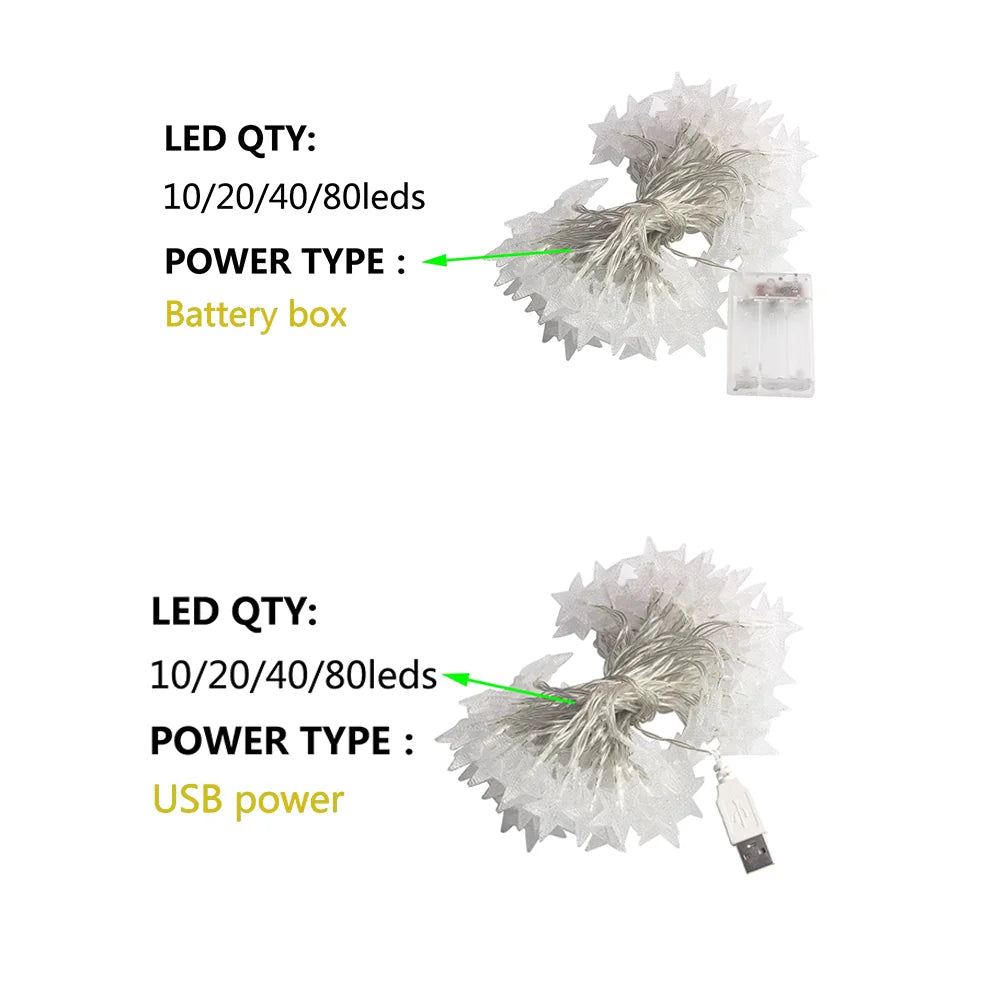 Guirlande lumineuse LED étoiles