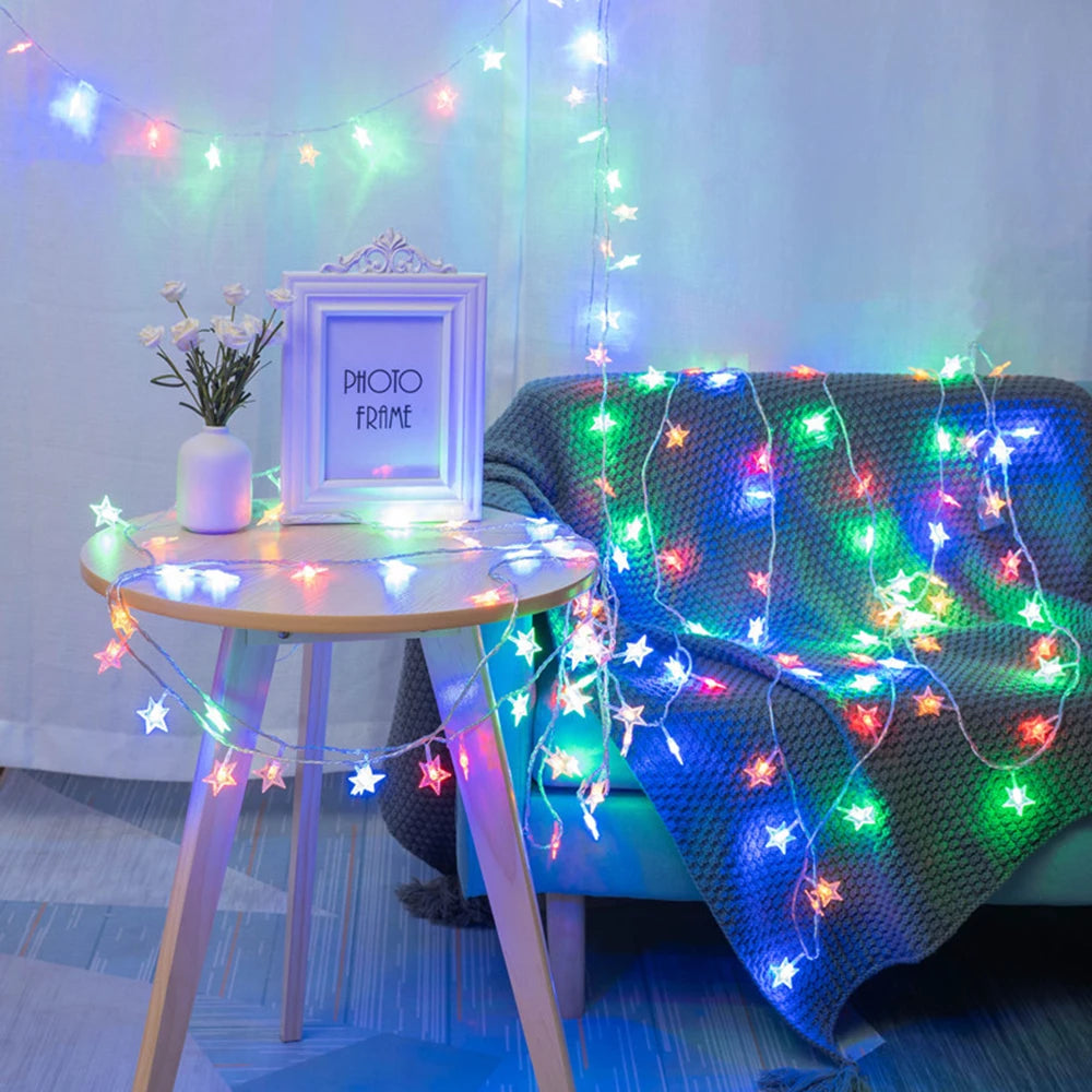 Guirlande lumineuse LED étoiles
