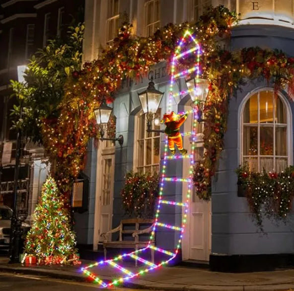 Père Noël LED grimpant – Échelle lumineuse 1,5/3 m