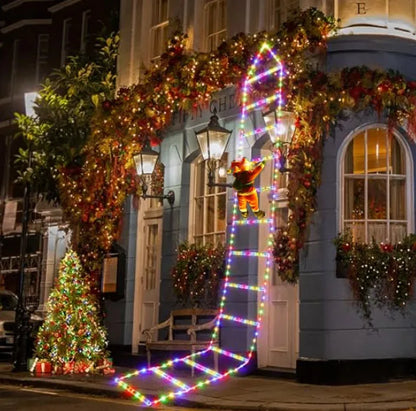 Père Noël LED grimpant – Échelle lumineuse 1,5/3 m
