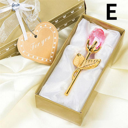 Rose en Cristal 6 Couleurs – Cadeau Amour & Déco Maison