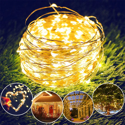 Guirlande lumineuse cuivre 20M – 200 LED féériques USB