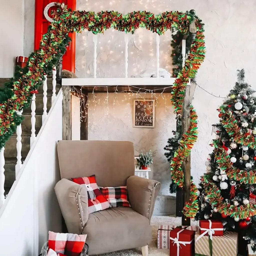 Guirlande de Noël métallisée avec LED